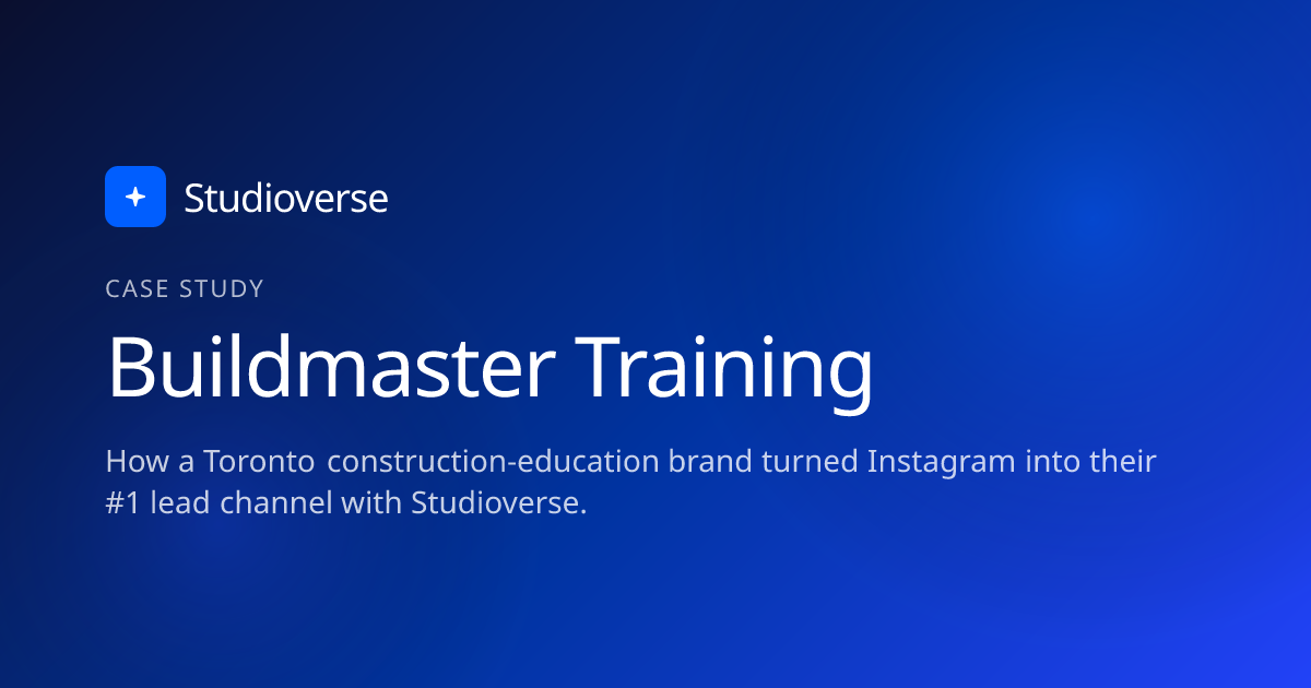 Buildmaster Training Case Study - Studioverse